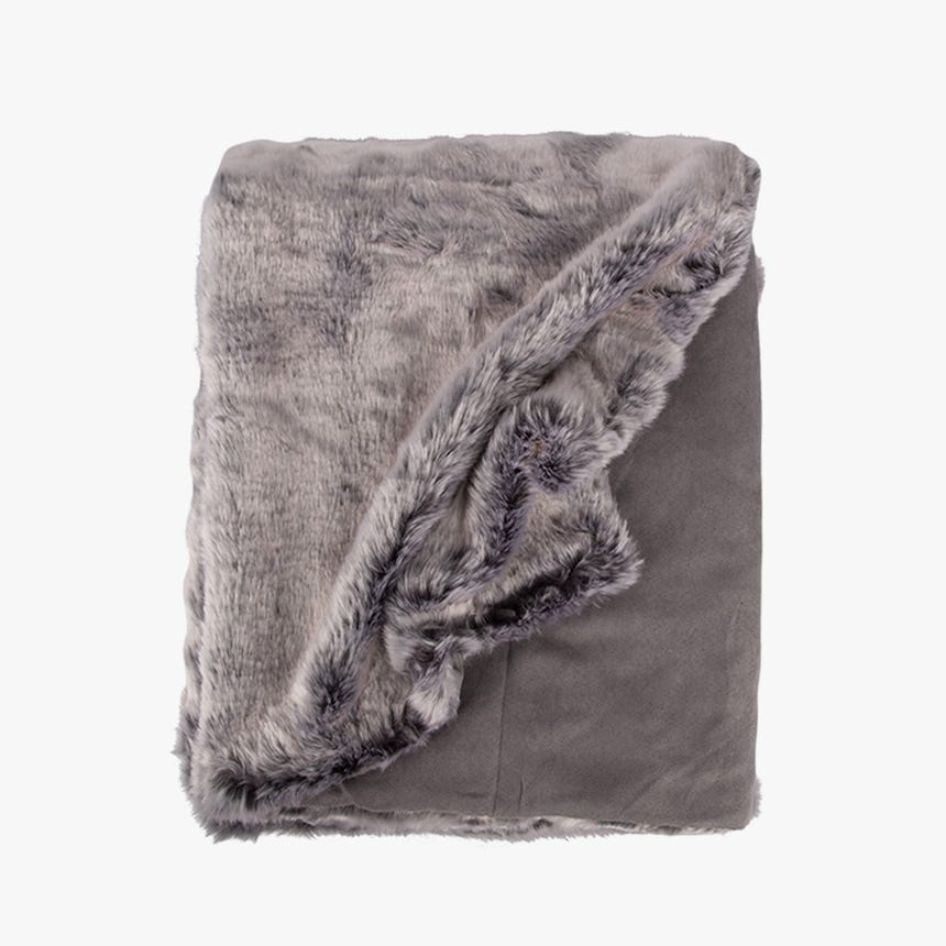 Manta mescla pelo cinza 145x170 cm ALASKA