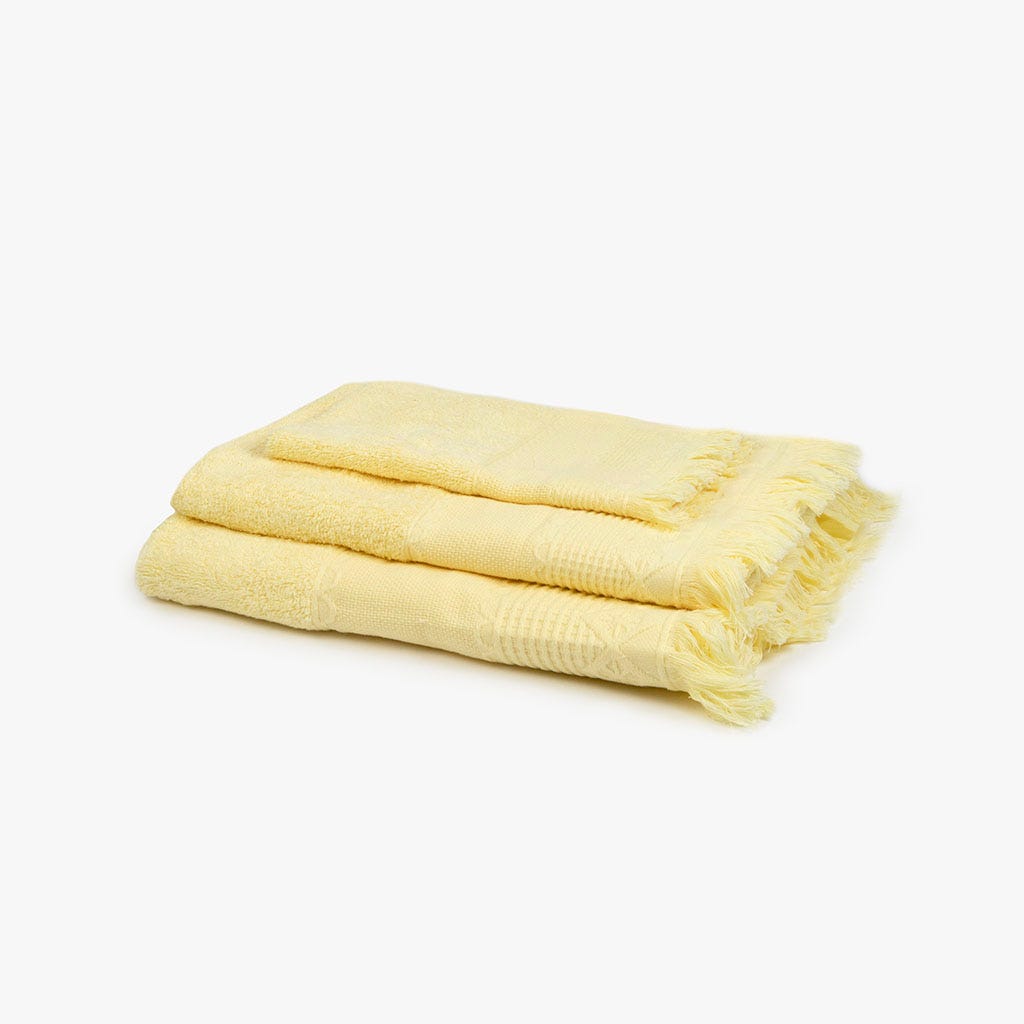 Toalha de banho com Franjas amarelo 30x50 cm
