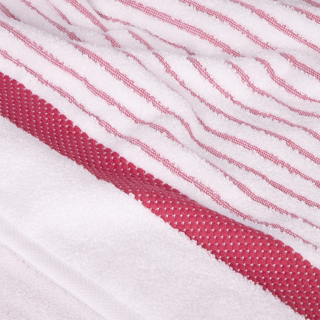 Toalha de banho riscas rosa 30x50 cm WAIPOO