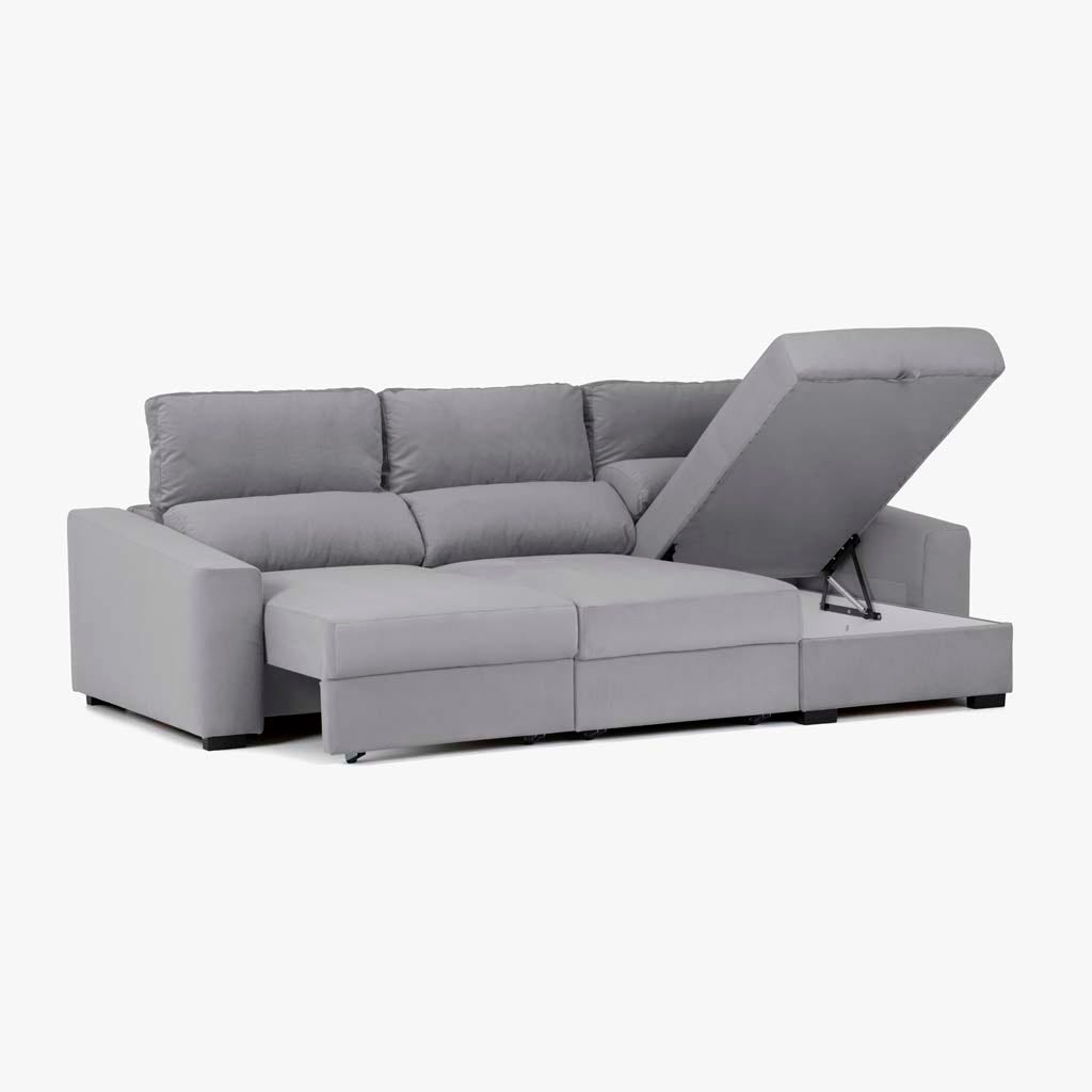 Sofa with Chaise Longue Grey RUFFALO