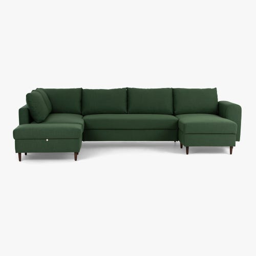 Sofa with chaise longue left green CRAIG