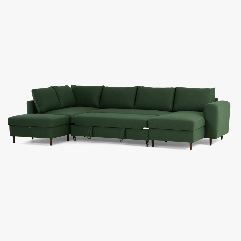 Sofá chaise longue verde 332,5x208,5x93 CRAIG