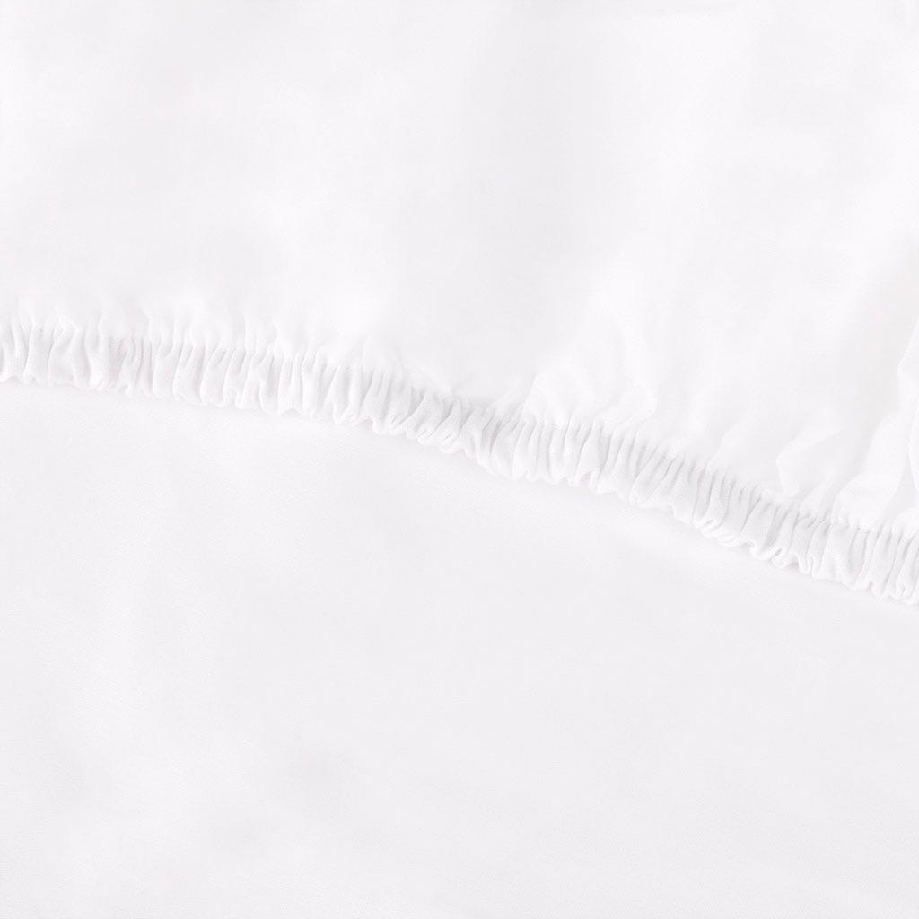 Lençol de baixo percal branco - Cama 160 (160x200cm) SAMOA