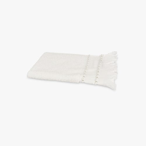 Serviette de bain coton blanc 30x50 cm YIN & YANG
