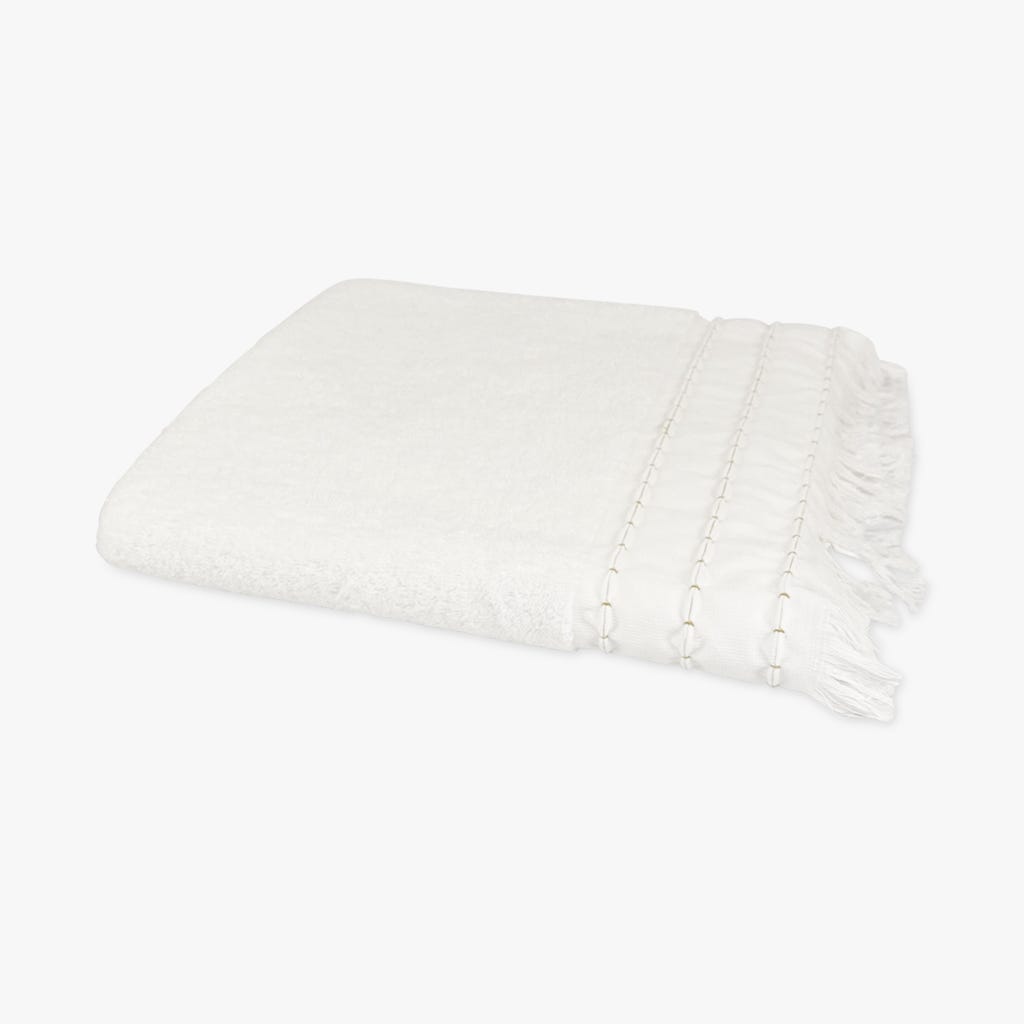 Serviette de bain coton blanc 90x150 cm YIN & YANG