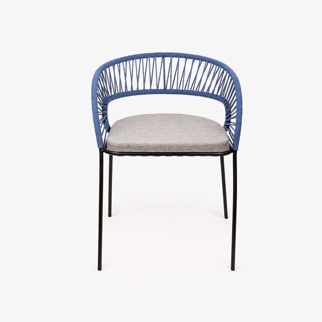 Cadeira braços azul 56x58x80cm PANTAI 