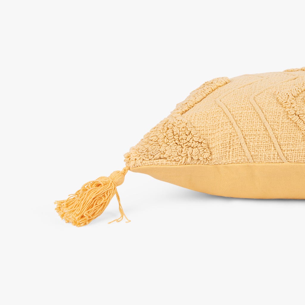 Capa de almofada algodão zigzag amarelo 30x50cm ZAIRE