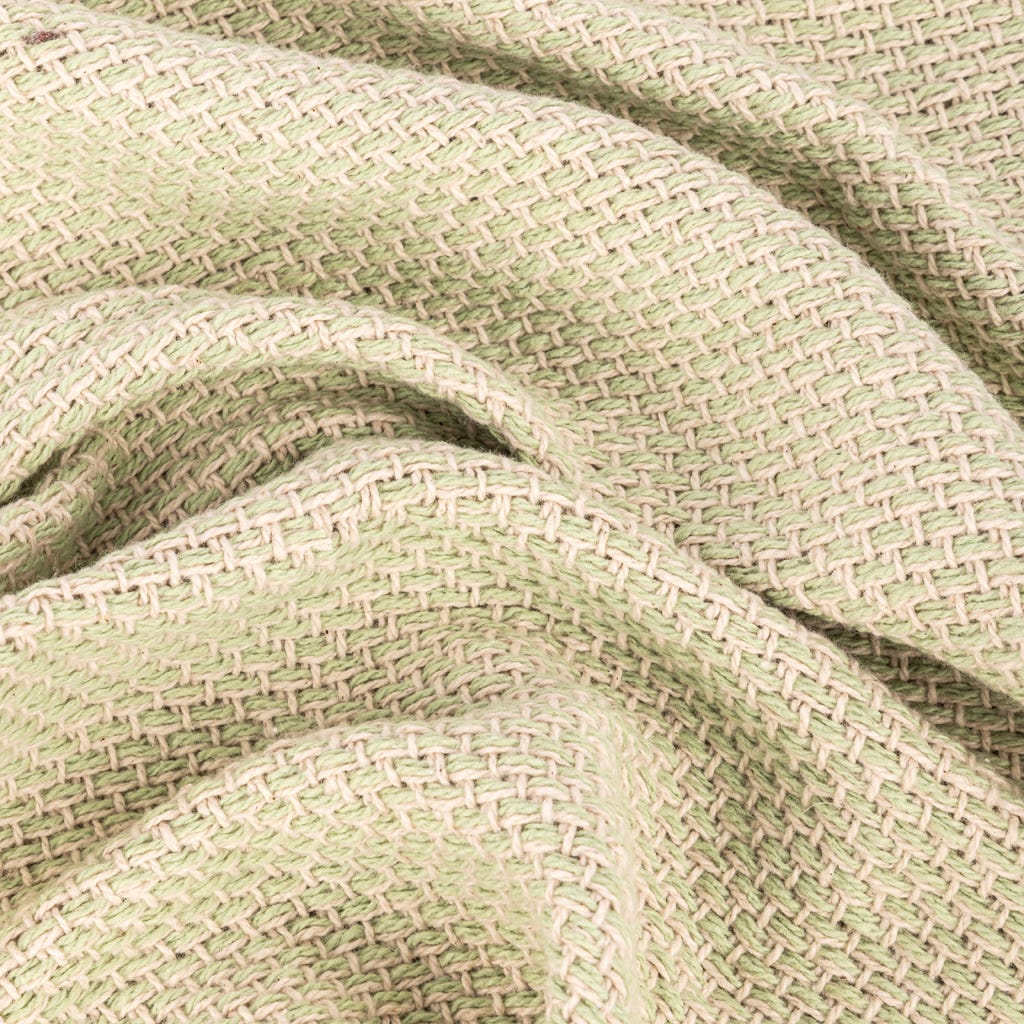 Manta algodón verde/natural 130x170cm RUBY