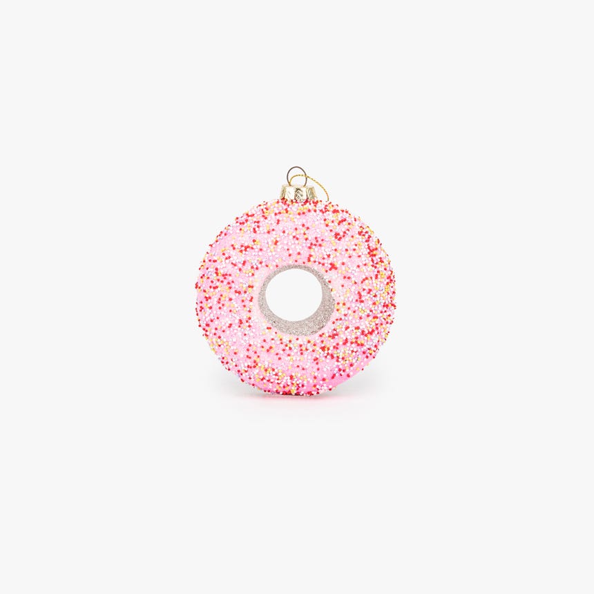 Adorno de vidrio Donut rosa 9cm KITSCH
