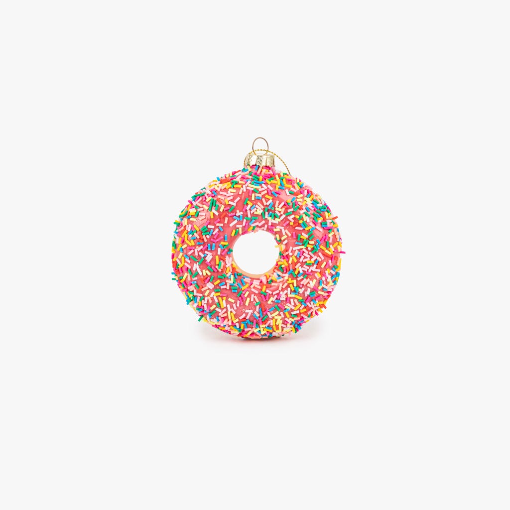 Adorno de cristal Donut de colores 9cm KITSCH