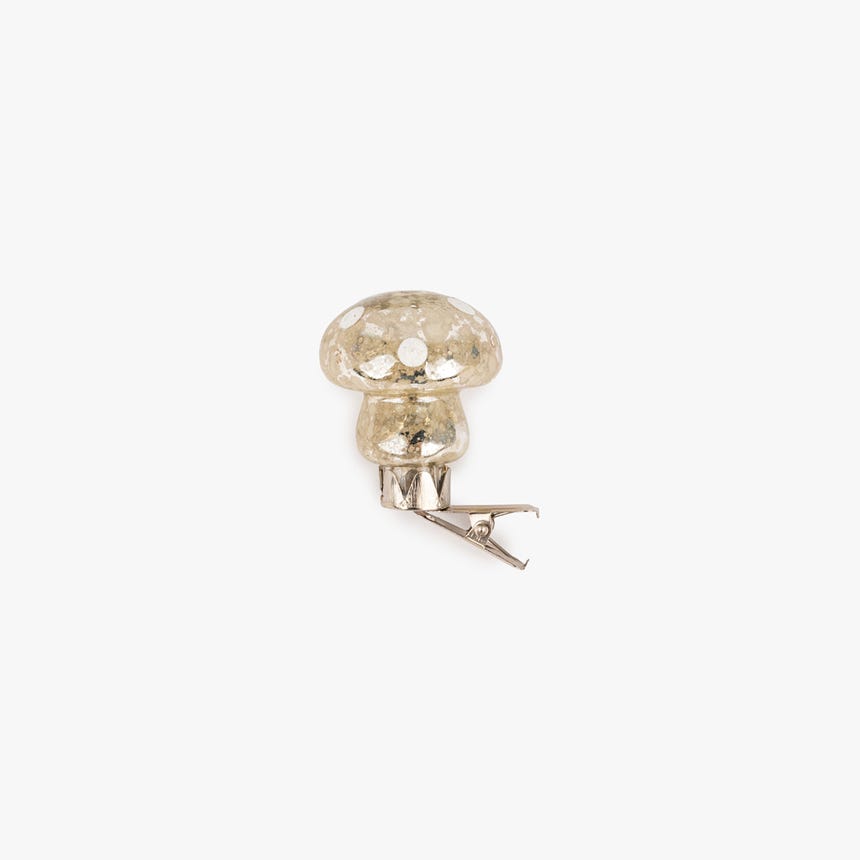 Ornement en verre champignon doré 6cm COZY