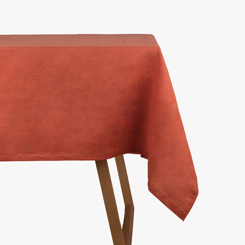 Toalha de mesa linho laranja 160x250 cm JACKIE