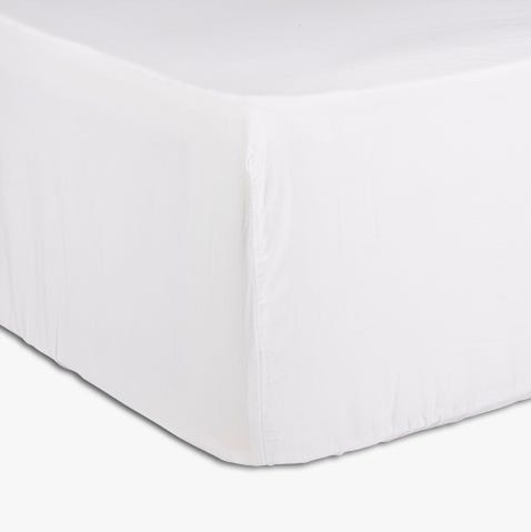 Sábana ajustable blanco - Cama 160 (160x200cm) PARIS