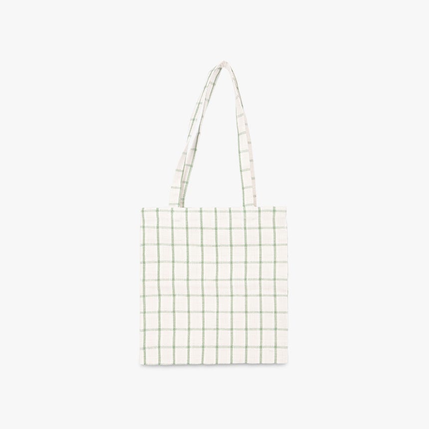 Green/white cotton bag RIA