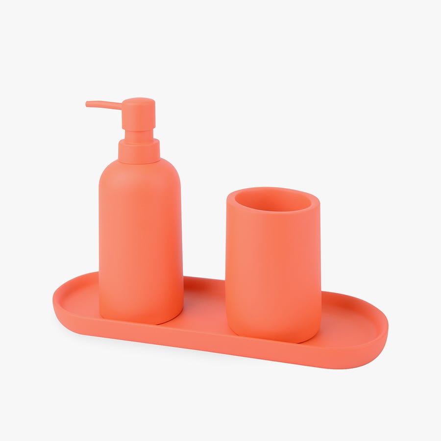 Bathroom Accessories Set Lanikai Orange 3 Pieces