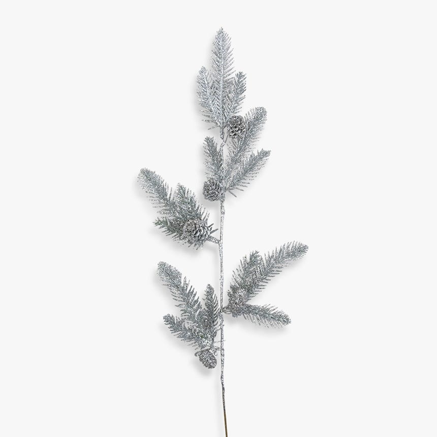 Rama piñas de pino plata 66 cm RETRO CHRISTMAS