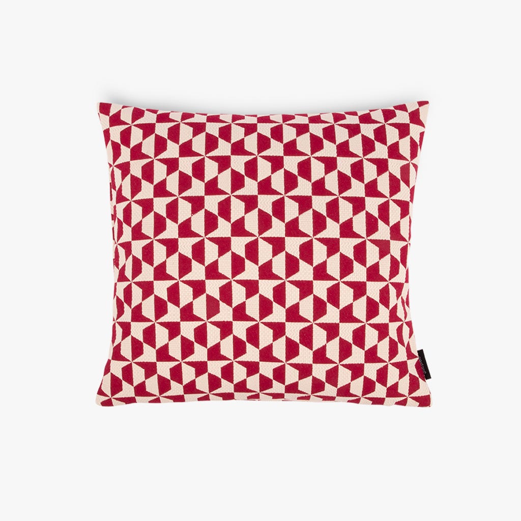Cushion cover red and beige 40x40 cm DEBBIE