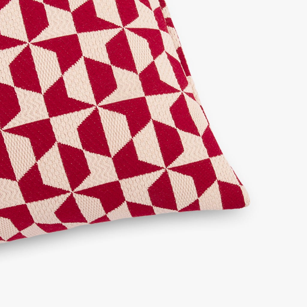 Cushion cover red and beige 40x40 cm DEBBIE
