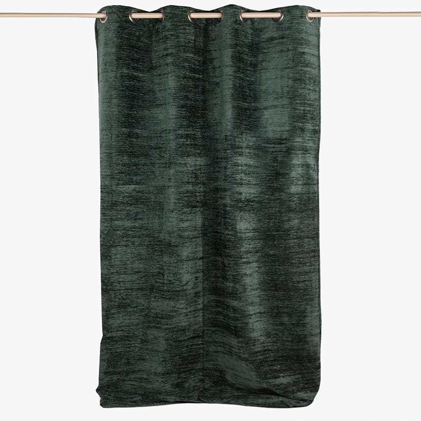 Rideau chenille vert 135x270cm INDIE