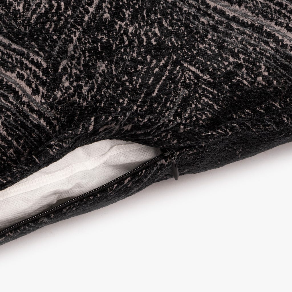 Capa de almofada chenille cinza escuro zigzag 60x60cm SIMONE