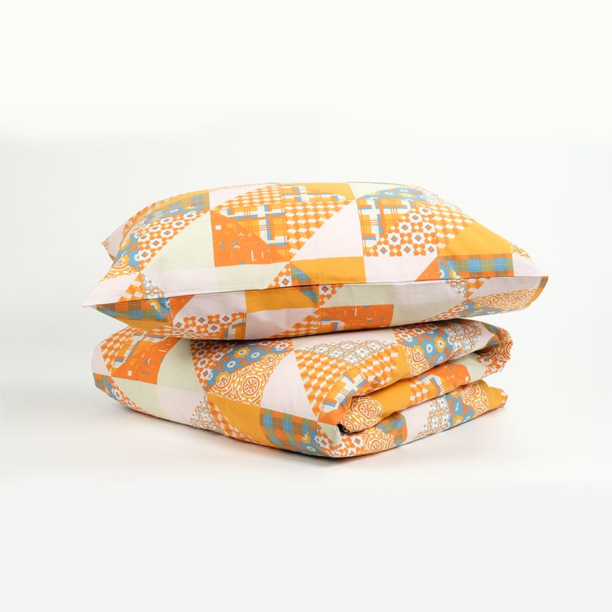 1 saco de edredão + 1 fronha laranja 140x200 cm PATCHWORK